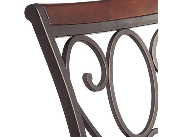 Kensington Hill Trevi Bronze Metal Swivel Bar Stool Brown 26 1/2' High Traditional Faux Leather Upholstered Round Cushion with Backrest Footrest...