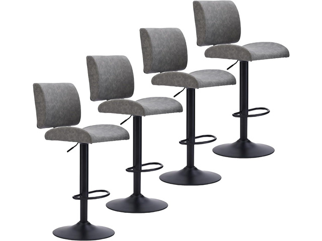FIRAVOE Swivel Kitchen Bar Stools Set of 4, Adjustable Height 25'-34'