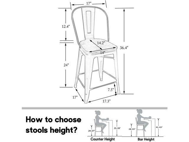 HAOBO Home 24' Swivel Metal Bar Stools High Back Counter Height Stools Industrial Barstools Dinning Chairs Set of 4 (Silver with Wooden Seat)