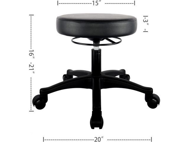TAKE UR SEAT 15' Table Height Adjustable Round Seat Stool Heavy Duty Built and Shipped Within 24 Hours, Spa, Medical, Lab, Black (Self-Braking...
