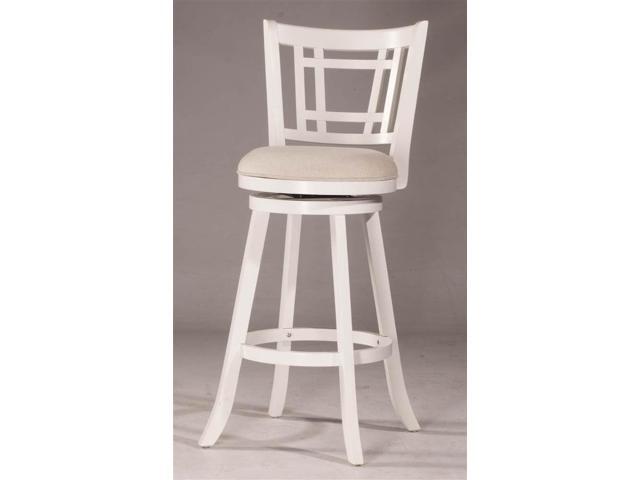 Hillsdale Fairfox Swivel Stool with Rectangular Lattice Back, Counter Height, White