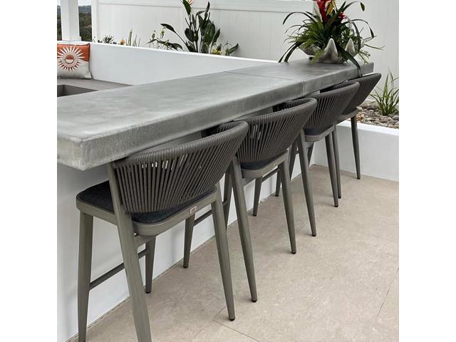 PURPLE LEAF Counter Height Bar Stool Set of 2 Modern Aluminum Rattan Wicker Outdoor Barstools with Backrest and Cushion for Kitchen Lawn Pool Bar...