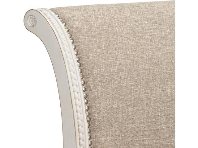 55 Downing Street Oliver Wood Swivel Bar Stool White 30 1/2' High Vintage Traditional Scroll Cream Woven Fabric Round Cushion with Backrest...