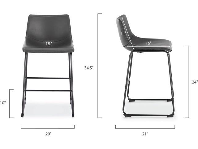 EdgeMod Brinley Counter Stool in Grey (Set of 3)