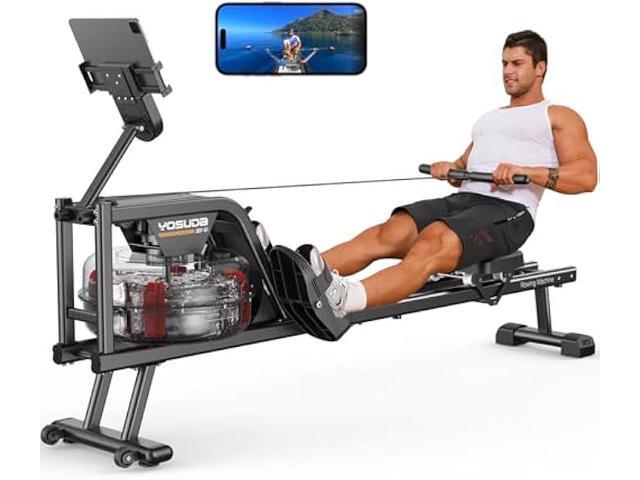 YOSUDA Magnetic/Water Rowing Machine 350 LB Weight Capacity - Foldable Rower for Home Use with Bluetooth, App Supported, Tablet Holder and...