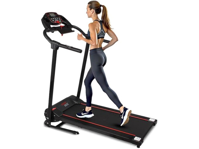 SereneLife Electric Folding Treadmill Exercise Machine - Smart Compact Digital Fitness Treadmill Workout Trainer w/Bluetooth App Sync, Manual...