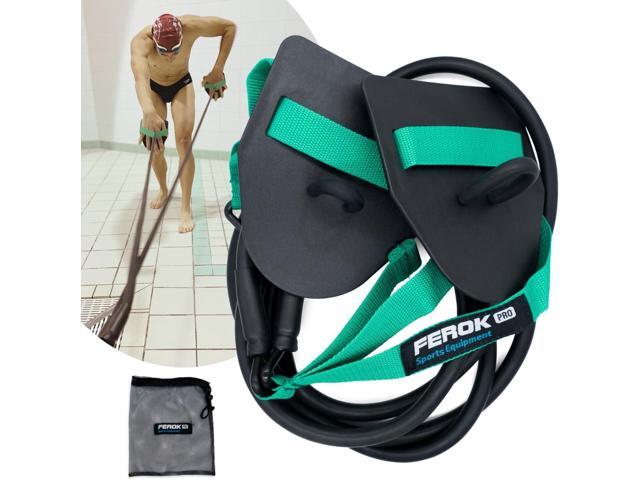 Swimming Resistance Band with Hand Paddles, Stretch Cord, Fitness Bands for Swimming, Training Equipment, Arm Strength Exercise, Powercord -...