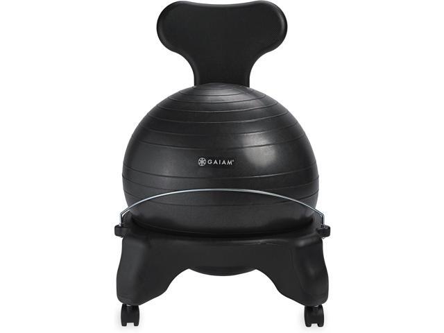 Gaiam Classic Balance Ball Chair Exercise Stability Yoga Ball Premium Ergonomic Chair for Home and Office Desk with Air Pump, Exercise Guide and...