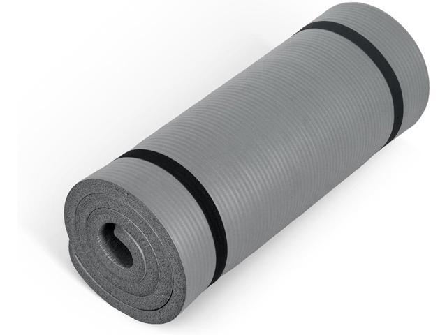 CAP Barbell 1-Inch High Density Exercise Yoga Mat with Strap Multiple Colors