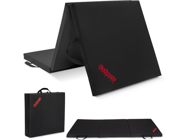 GoSports 2 inch Thick 6 ft x 2 ft Tri-Fold Exercise Fitness Mat - Great For Workouts, Yoga, Stretching