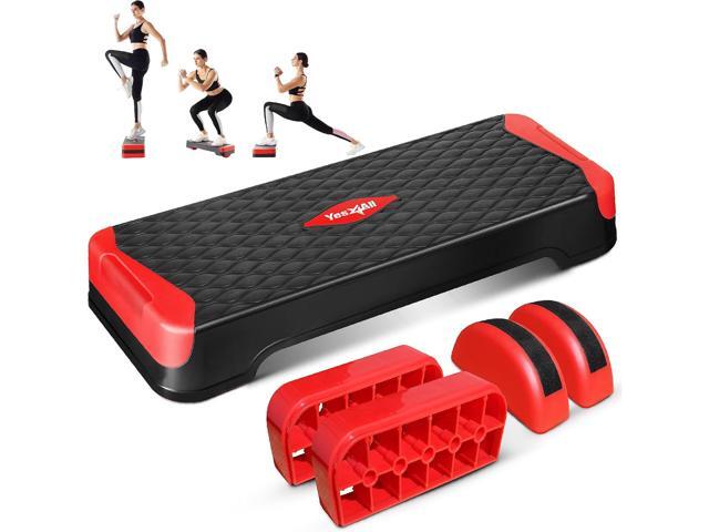 Yes4All 2-in-1 Adjustable Aerobic Step Platform Fitness Exercise Stepper with Rocker Balance Board Legs for Home Workout, Step Exercise & Balance...