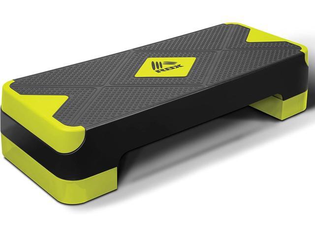 RBX Aerobic Step Platform with Non-Slip Textured Surface -2-Level Adjustable Steppers for Exercise, Compact, Lightweight, Easy-to-Store Exercise...