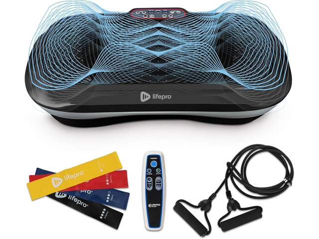 Lifepro Waver Vibration Plate Exercise Machine for Lymphatic Drainage, Muscle Activation, Full-Body Workout Vibrating Platform with Loop Bands,...