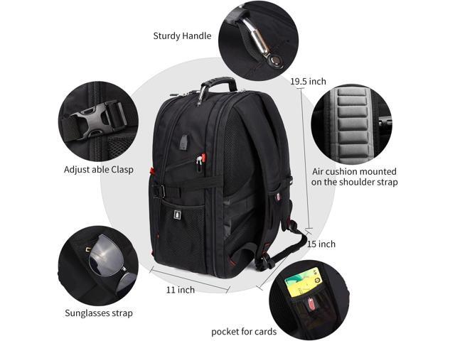 SHRRADOO Extra Large 50L Travel Laptop Backpack with USB Charging Port, College High School Backpack Airline Approved Business Work Bag Fits 17...