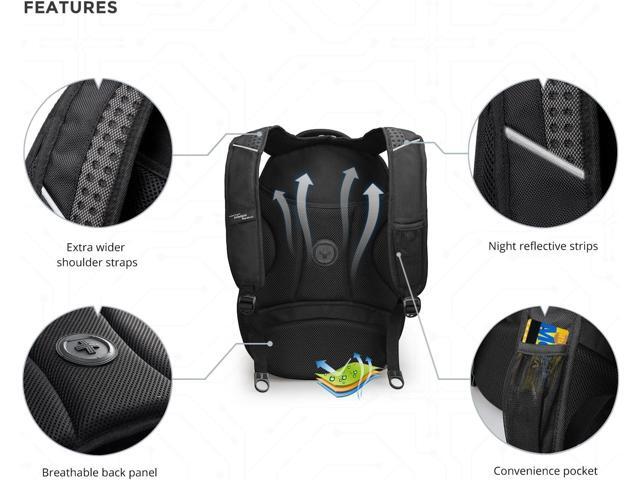 Swissdigital Design Men's Laptop Backpack for College and Business Travel with Integrated USB Charging Port and RFID Protection Fits Laptops up to...