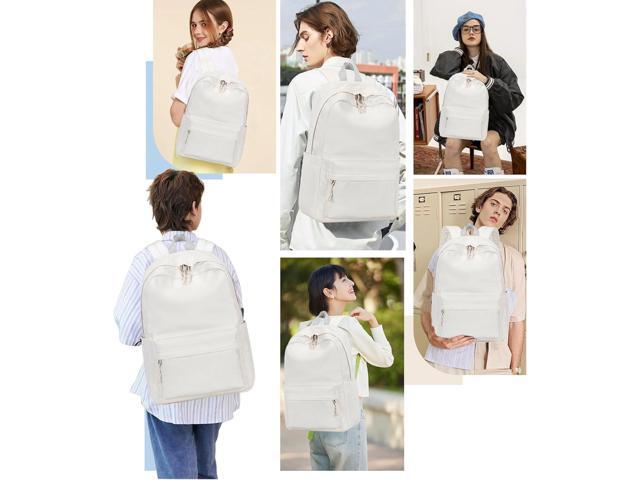 School Backpack for Teen Girls Women Laptop Backpack College Bookbags Middle School Travel Work Commuter Back Pack(Solid Beige)