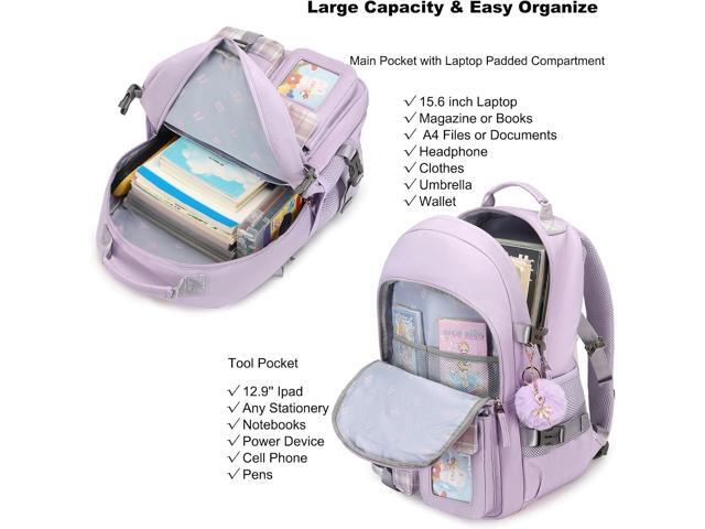 Backpack for Girls, 15.6 Inch Laptop School Bag Kids Kindergarten Elementary College Backpacks Large Bookbags for Teen Girl Women Students Casual...