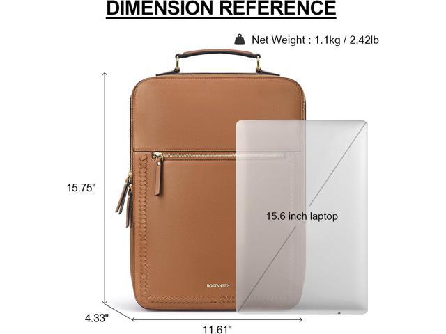 BOSTANTEN Leather Backpack 15.6 inch Laptop Bag Travel Casual Computer Backpack College Business Work Shoulder Bags with Trolley Sleeve for Women...