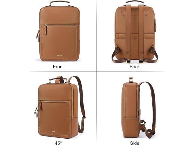 BOSTANTEN Leather Backpack 15.6 inch Laptop Bag Travel Casual Computer Backpack College Business Work Shoulder Bags with Trolley Sleeve for Women...