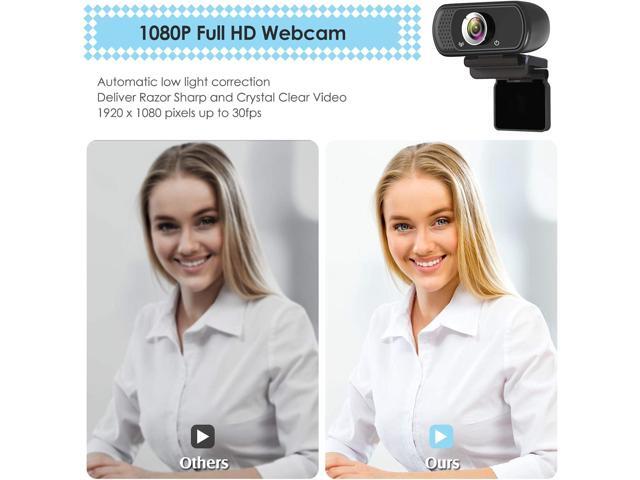 ToLuLu 1080P Webcam with Microphone, HD Webcam Web Camera with Tripod Stand, Widescreen USB Computer Camera, Streaming Mic Webcam for Online...