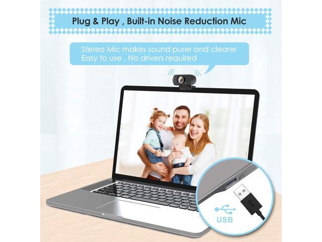 ToLuLu 1080P Webcam with Microphone, HD Webcam Web Camera with Tripod Stand, Widescreen USB Computer Camera, Streaming Mic Webcam for Online...