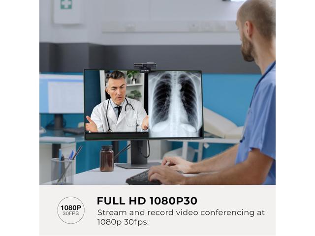 AVerMedia Live Streamer Cam 313 - Full HD 1080P Webcam with Privacy Shutter, Dual Microphone, 360 Degree Swivel for Video Conference - NDAA...