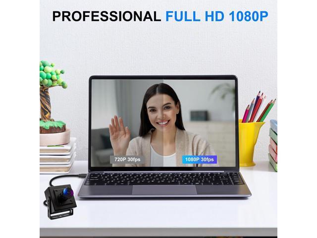 Fisheye USB Camera Wide Angle 1080P 30fps - H.264 Low Light Webcam with Microphone for PC Windows MacOS Linux Android - Metal Housing Security...