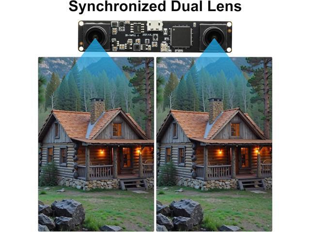 Synchronized Dual Lens Stereo USB Camera 1.3MP HD 960P Webcam 3D VR Web Camera Module with 1/3 CMOS OV9715 Sensor Mini Industrial USB2.0 Web cam...