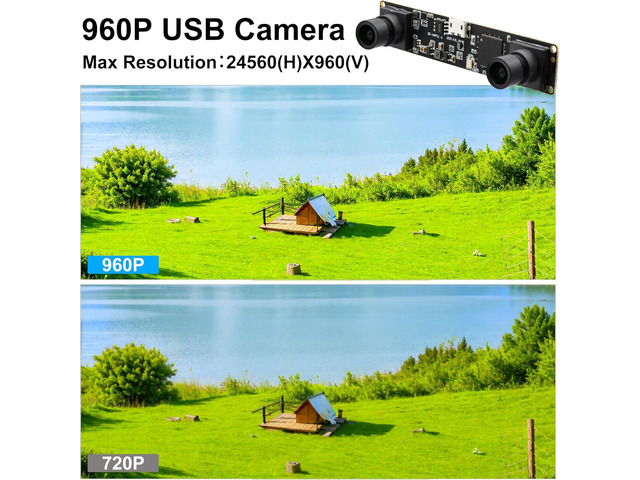 Synchronized Dual Lens Stereo USB Camera 1.3MP HD 960P Webcam 3D VR Web Camera Module with 1/3 CMOS OV9715 Sensor Low Light Mini Industrial USB2.0...