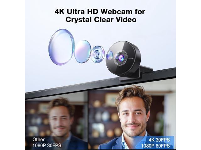 EMEET C950 4K Webcam for PC - 8 Megapixels 4K UHD, PDAF Autofocus, Noise-Canceling Mic, 70° FOV, 1080P@60FPS, Privacy Cover, USB 2.0 Plug & Play, No...