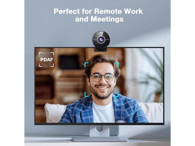 EMEET C950 4K Webcam for PC - 8 Megapixels 4K UHD, PDAF Autofocus, Noise-Canceling Mic, 70° FOV, 1080P@60FPS, Privacy Cover, USB 2.0 Plug & Play, No...