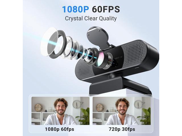 EMEET 2024 Upgraded C960 Webcam, Autofocus, 73° View Angle, Computer Camera w/Privacy Cover and Microphone, 1080P HD Webcam for PC, Plug and Play...