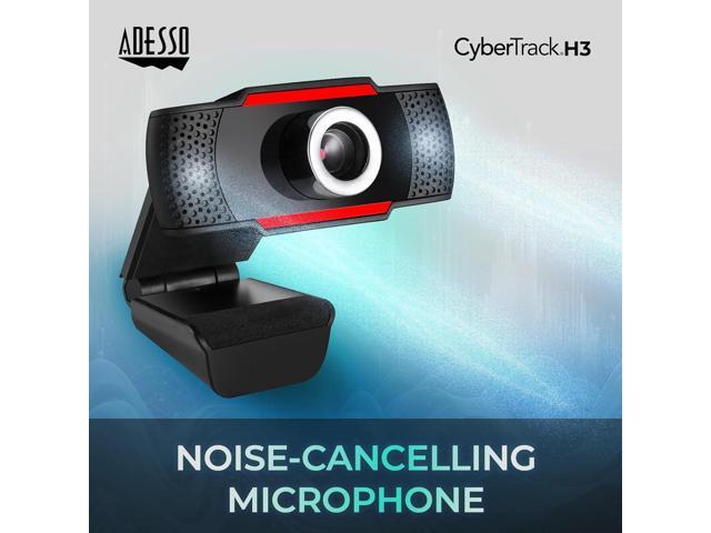 Adesso CyberTrack H3 Webcam 12 Megapixel 30 fps USB 20 1280x720 Video CMOS Sensor Manual-Focus Microphone for PC & Laptop, Black