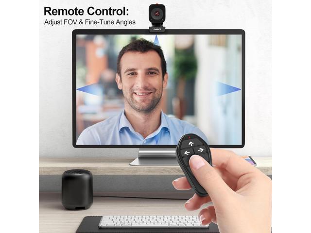 NBD 2K Webcam for PC & Laptop, Autofocus Computer Camera with Remote Control, 2 AI-Noise Canceling Microphones, Stereo Mics, Adjustable Field of...