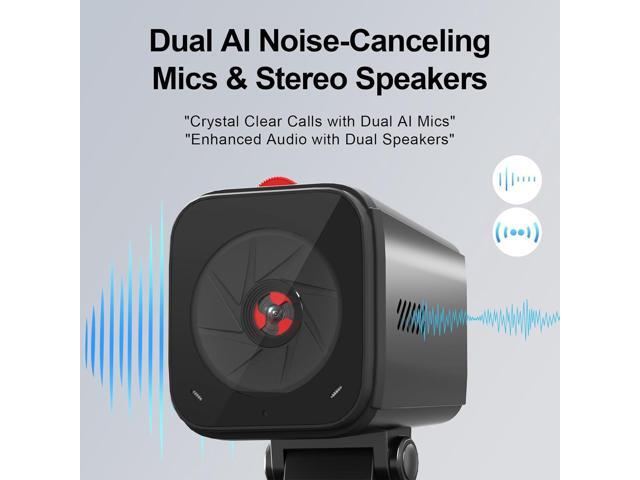 NBD 2K Webcam for PC & Laptop, Autofocus Computer Camera with Remote Control, 2 AI-Noise Canceling Microphones, Stereo Mics, Adjustable Field of...