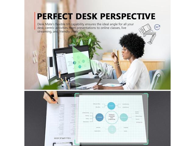 Desk Mate Webcam, HDR Streaming Webcam, Document Camera, AutoFocus, Auto Tracking Webcam with Microphone and Software Control, HD 1080p Noise...