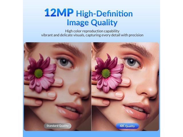 4K Webcam for PC with Sony Sensor, Auto Focus & Privacy Cover, Ultra HD 4K Streaming Camera, 2 Noise-Cancelling Mics, USB Plug & Play, 77° FOV, Web...