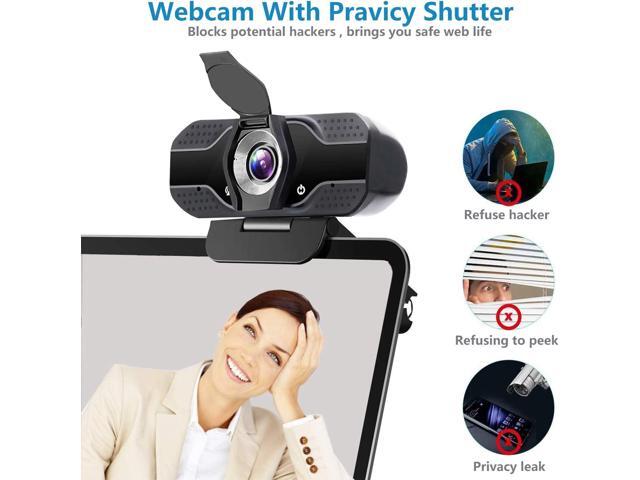 Full HD 1080P Webcam with Microphone, Adjustable FOV, Zoom, Software Control & Privacy Cover, USB HD Computer Web Camera, Plug and Play, for...