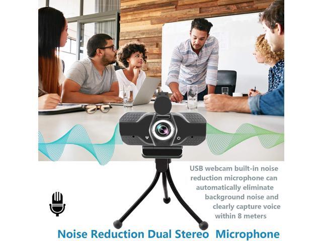 Full HD 1080P Webcam with Microphone, Adjustable FOV, Zoom, Software Control & Privacy Cover, USB HD Computer Web Camera, Plug and Play, for...