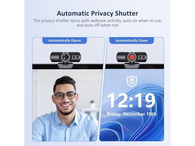NexiGo HelloCam Pro, Webcam with Windows Hello, 1080P 60FPS Autofocus, True Privacy, Automatic Electronic Shutter, Computer Camera, Microphone,...