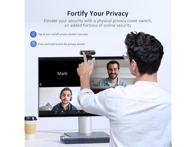 NexiGo HelloCam Pro, Webcam with Windows Hello, 1080P 60FPS Autofocus, True Privacy, Automatic Electronic Shutter, Computer Camera, Microphone,...