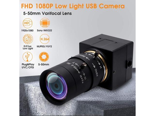 SVPRO USB Web Camera 1080P Full HD Webcam with Zoom Lens, 5-50mm Telephoto Webcam Manual Focus with Sony IMX323 Sensor, H.264 0.01lux Low Light...