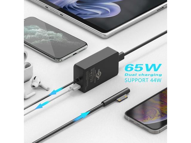 65W Surface Pro Laptop Charger for Microsoft Surface Pro 10 9 8 7+ X 7 6 5 4 3, Windows Surface Laptop 7 6 5 Studio 4 Go 3 2, Surface Go Tablet,...