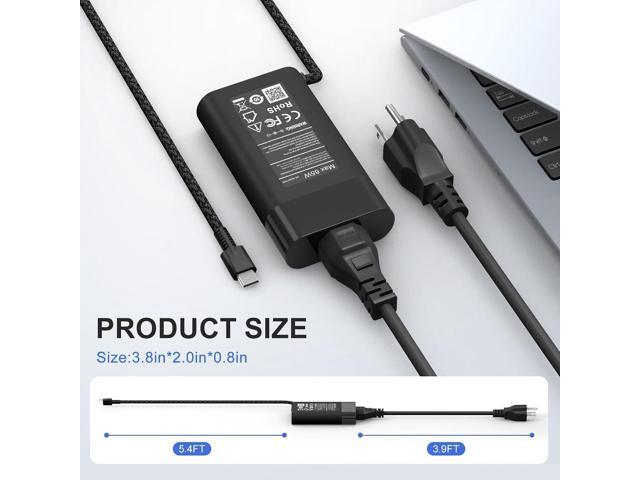 New Slim 65W USB C Laptop Charger for HP Spectre X360,Envy X360,Chromebook,Elite X2,EliteBook X360,HP Spectre/EliteBook/Envy/ZBook/Chromebook Type...