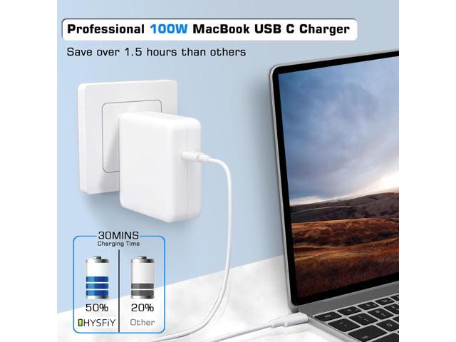 100W Mac Book Pro Charger,USB C Super Fast Charger Replacement for Mac Book Pro 16,15,14,13 Inch,iPad Pro 2022/2021/2020/2019/2018,Mac Book Air 13...