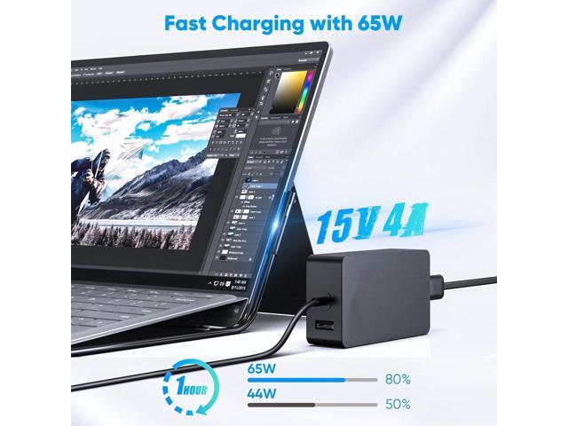 65W Surface Pro Charger for Microsoft Surface Pro 9, 8, 7+, 7, 6, 5, 4, 3, X, Windows Surface Laptop 5, 4, 3, 2, 1, Surface Go Tablet, Surface Book...