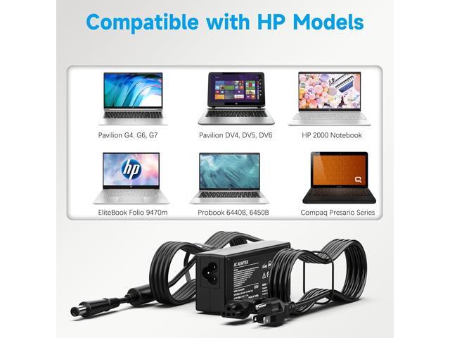 LJO-EEIH Laptop Charger Compatible with HP Pavilion G6 G7 DV7 DV6 DV5 DV4 G72 G71 G60 G61 G62 DM4, EliteBook 8440P 8460P 8460W, Probook 4320S 4420S...