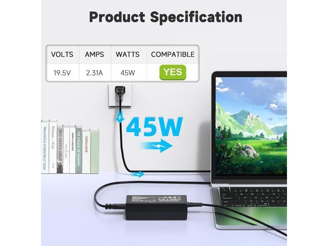 45W 19.5V 2.31A Laptop Charger Replacement for HP Stream 11 13 14; Pavilion x360; NoteBook; Probook; EliteBook; Chromebook; Zbook 14u 15u; Spectre...