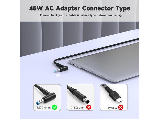 45W 19.5V 2.31A Laptop Charger Replacement for HP Stream 11 13 14; Pavilion x360; NoteBook; Probook; EliteBook; Chromebook; Zbook 14u 15u; Spectre...
