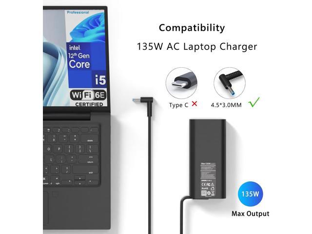 135W Laptop Charger for HP Spectre X360 Charger 15t-df100 15-df000 16t-f10 16 2-in-1 Laptop HP OMEN Pavilion Gaming 15 17 ec0013dx 15-ec0751ms...